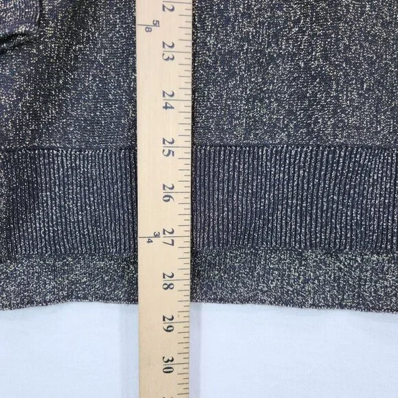 Michael Kors Top Pullover Sweater Medium Shimmer Gold Black Metallic Long Sleeve - Picture 4 of 11